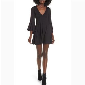 NWT-cute black dress by socialite w/bell sleeves